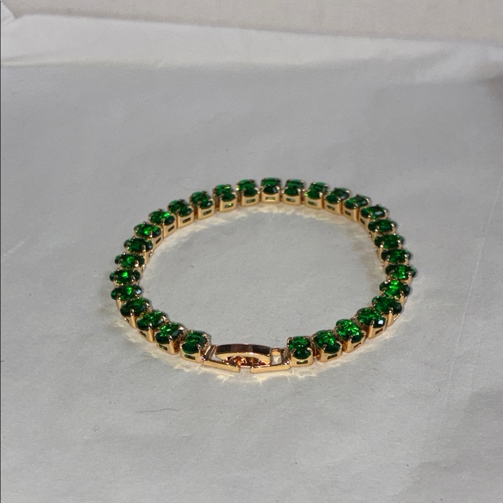 Emerald Green Crystal Tennis Bracelet - Women Jewelry